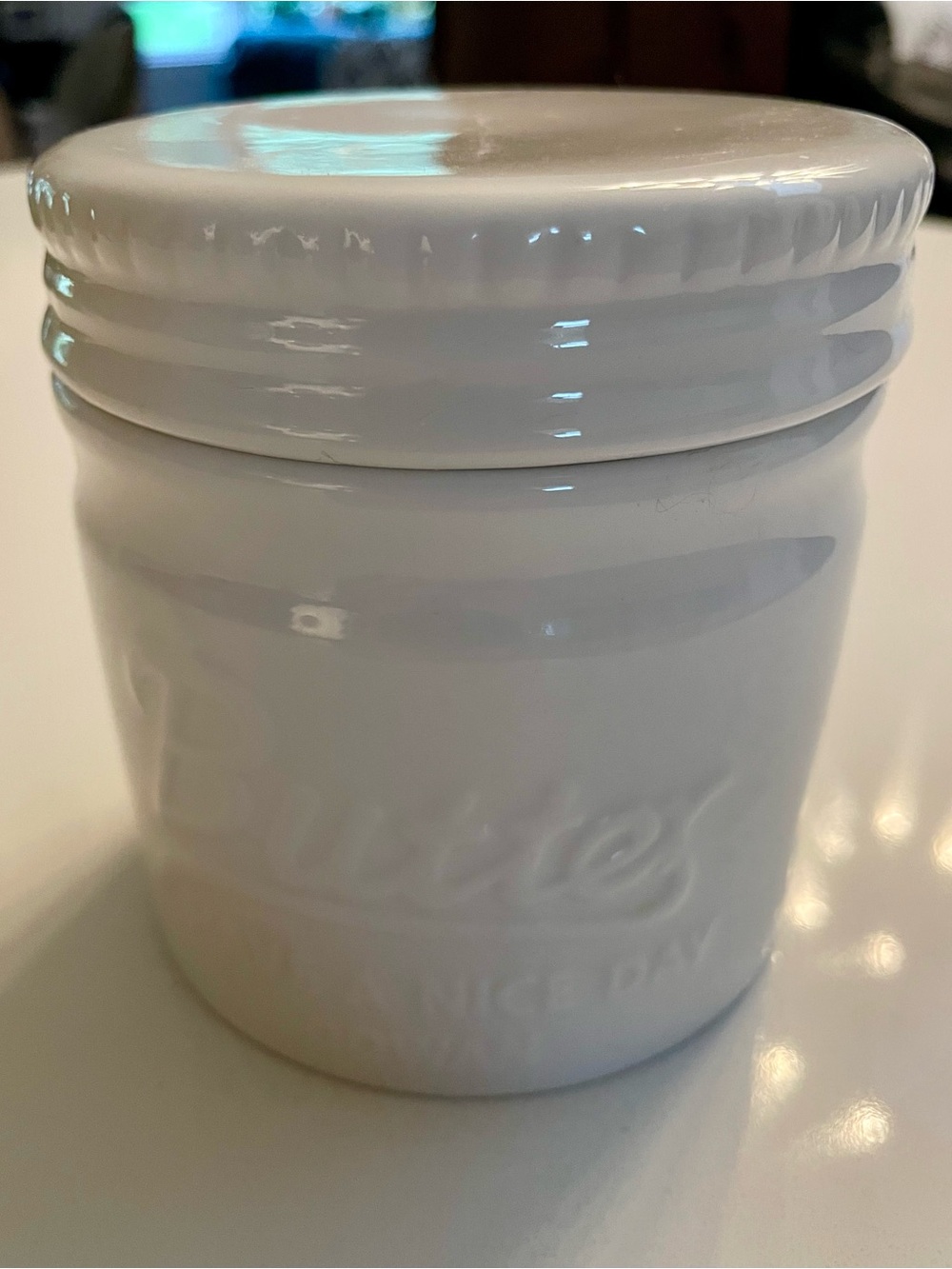 White Ceramic French Butter Dish